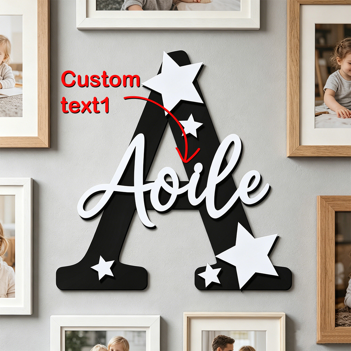 Wedding Souvenir - Placa de Nome Personalizada em Madeira