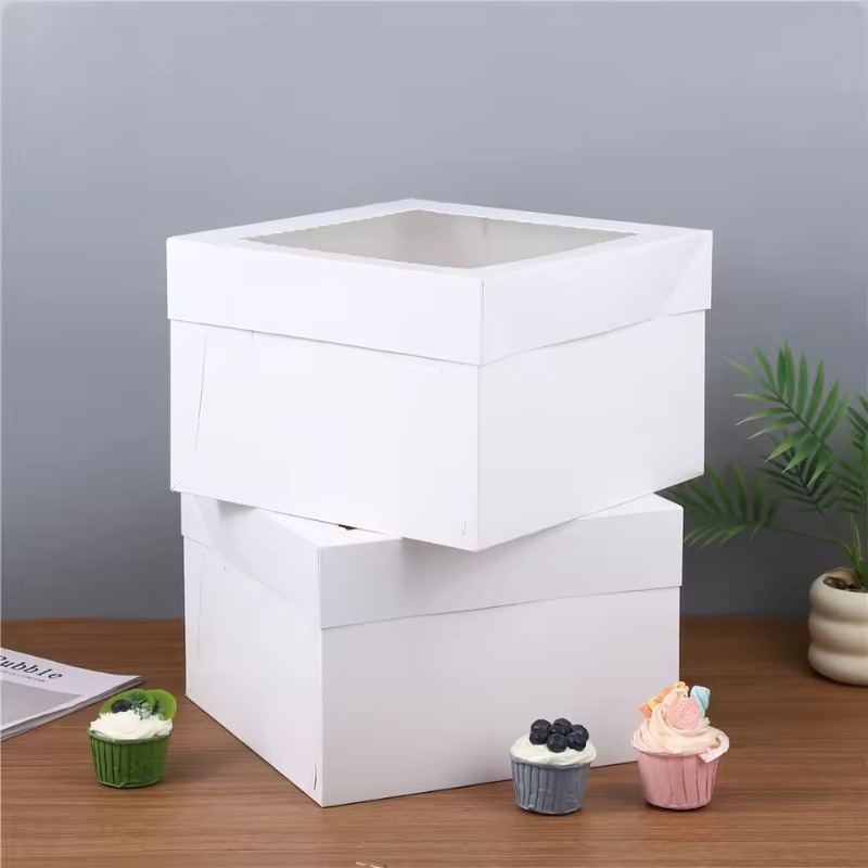 Wedding Cake Supply - Caixas de Bolo Descartáveis Brancas com