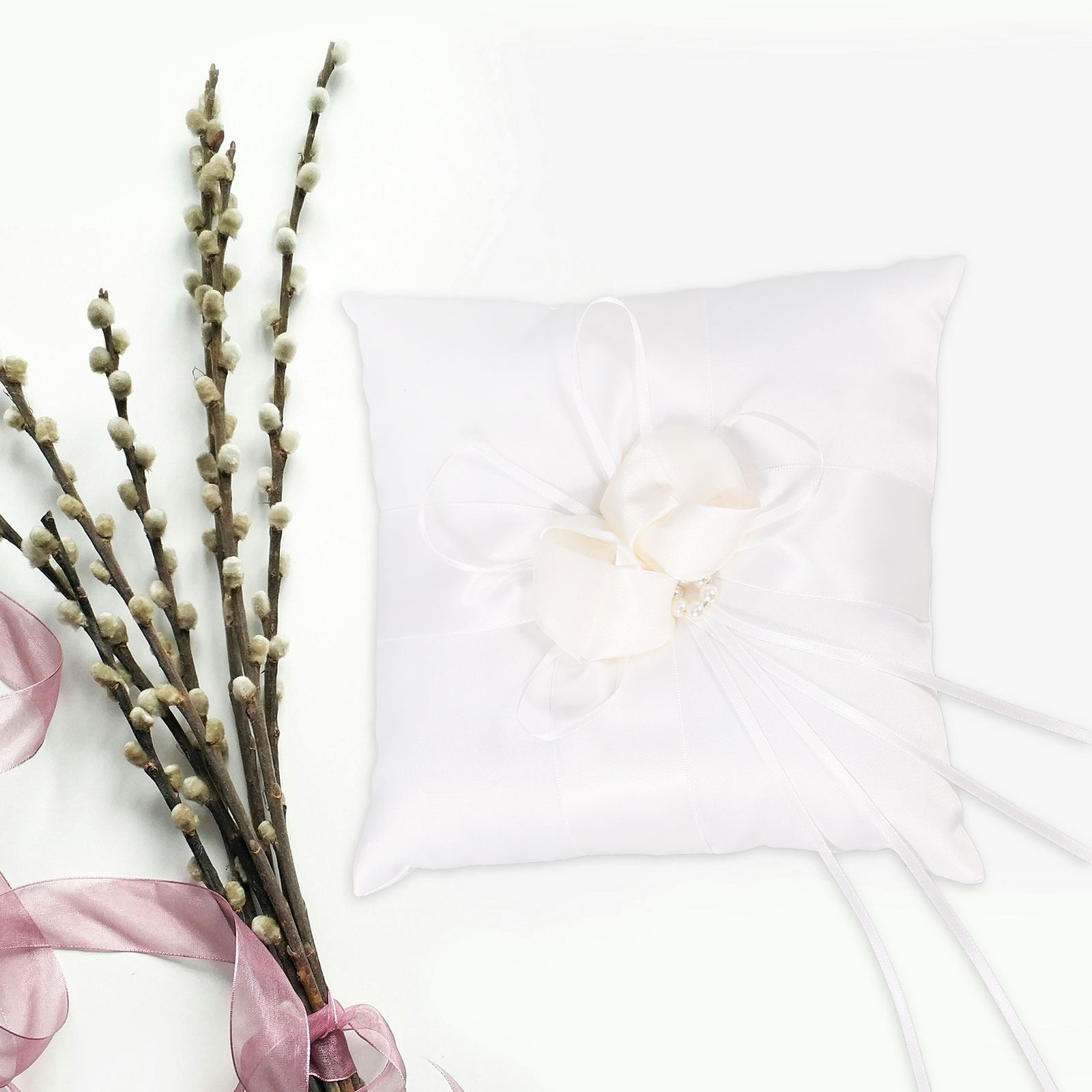 Ring Bearer Pillow - Almofada para Anéis de Noiva 20x20cm,