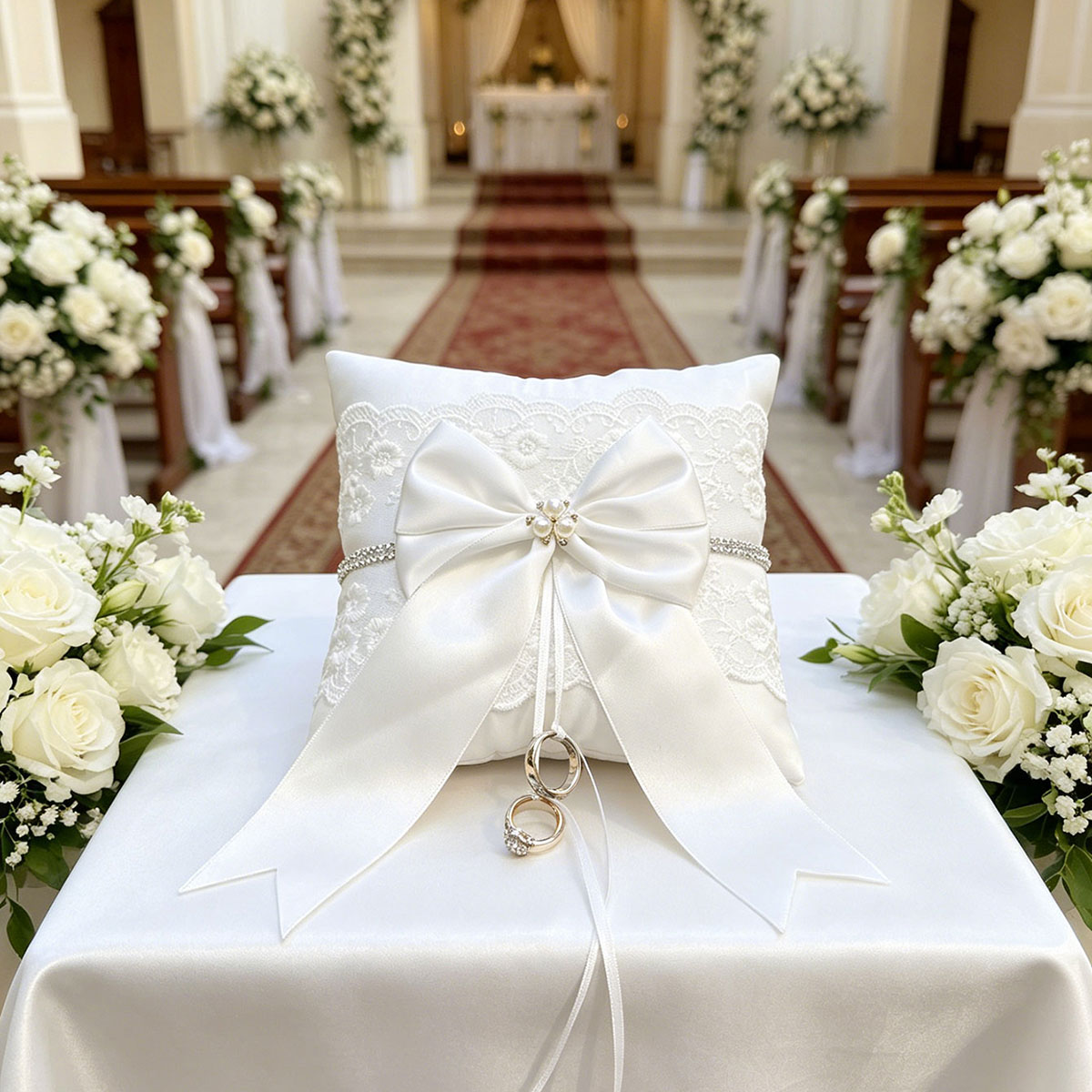 Almofada de Casamento em Renda - Ring Bearer Pillow avaliação e preço