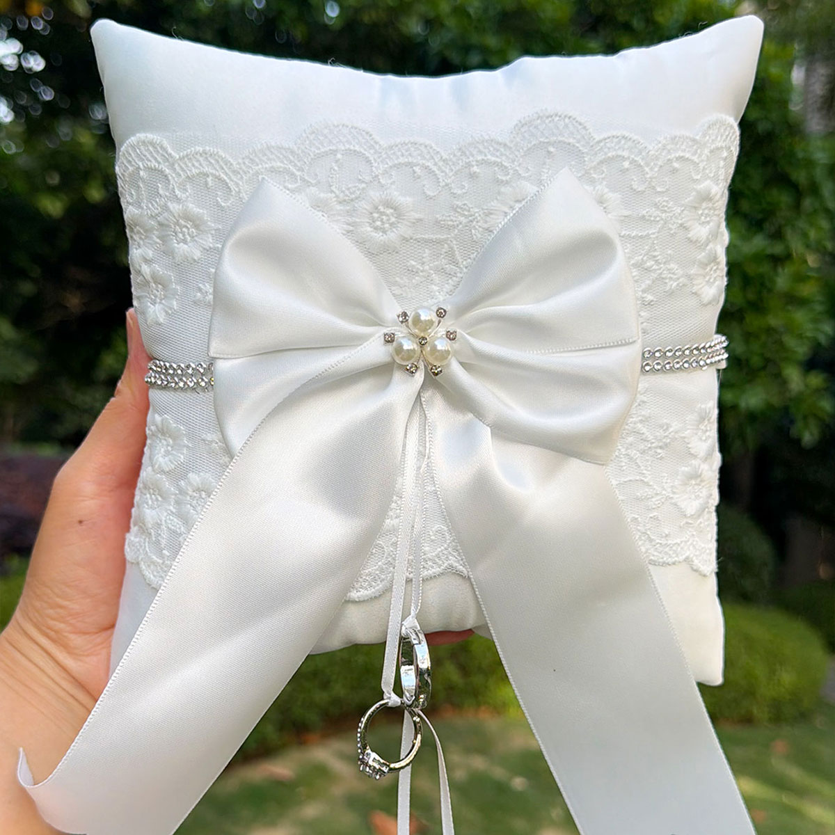 Almofada de Casamento em Renda - Ring Bearer Pillow avaliação e preço