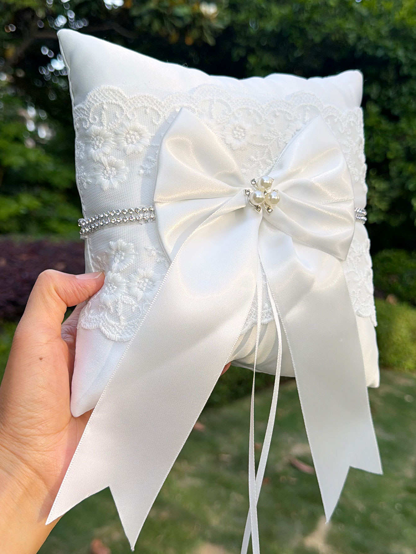 Almofada de Casamento em Renda - Ring Bearer Pillow avaliação e preço