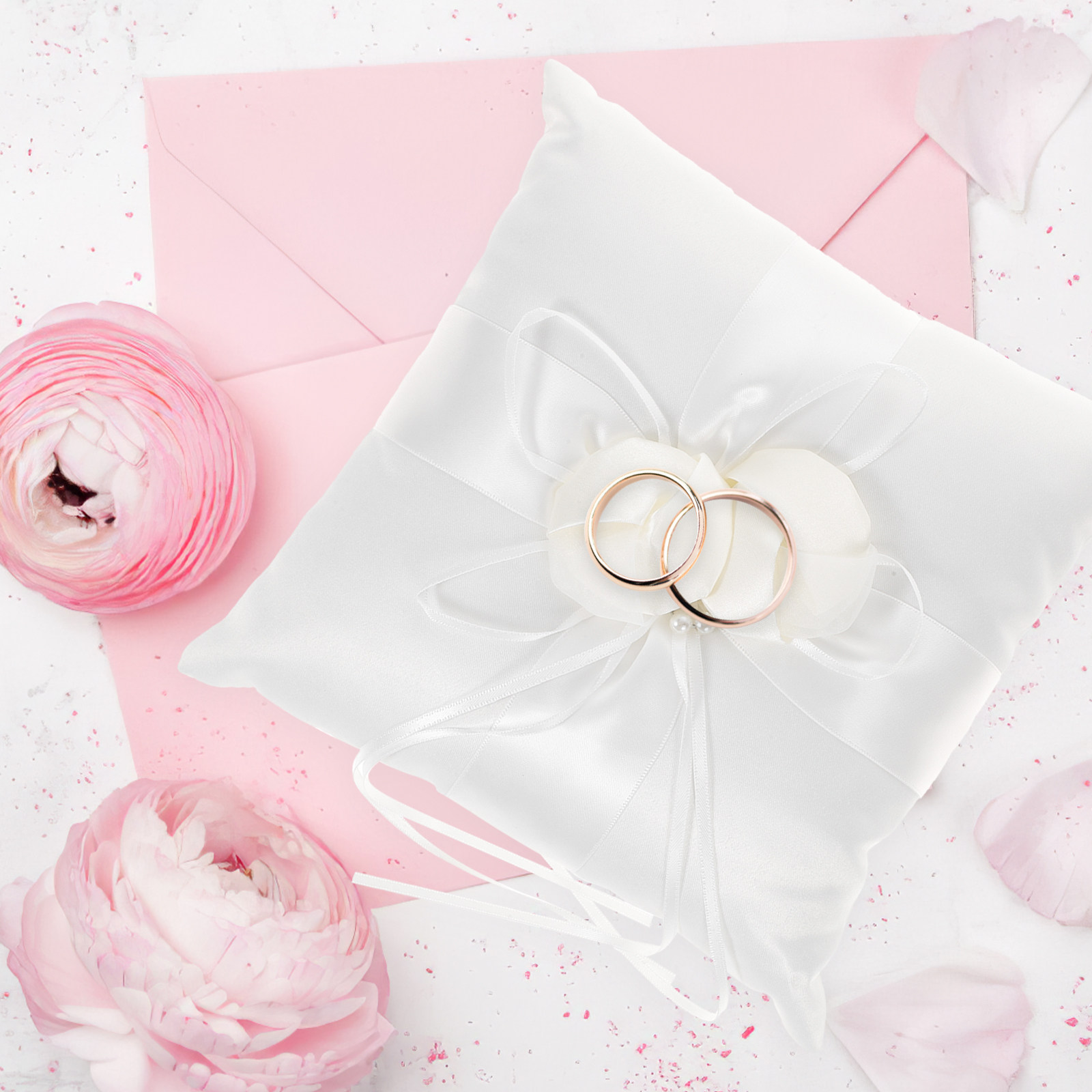 Almofada Elegante Branca de Ce - Ring Bearer Pillow avaliação e preço
