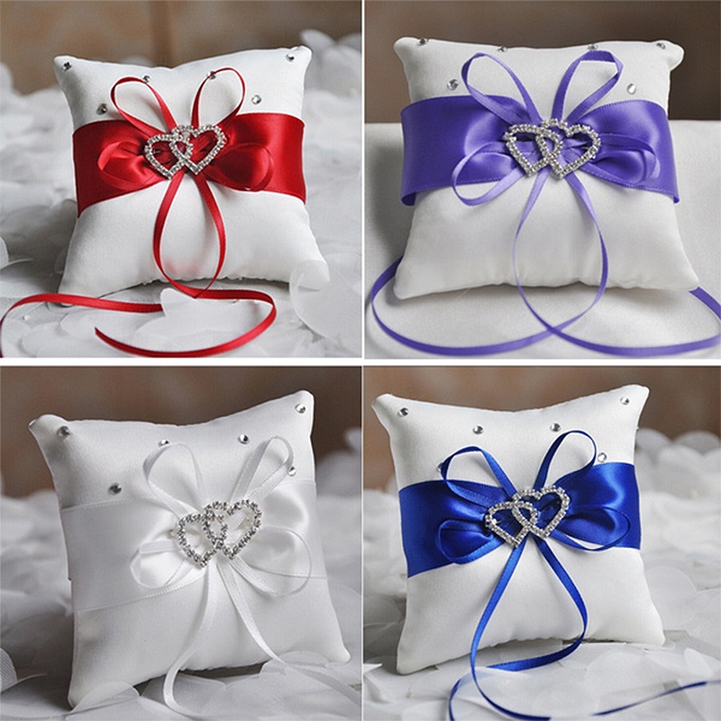 1 pçs 10*10cm strass brilhante - Ring Bearer Pillow avaliação e preço
