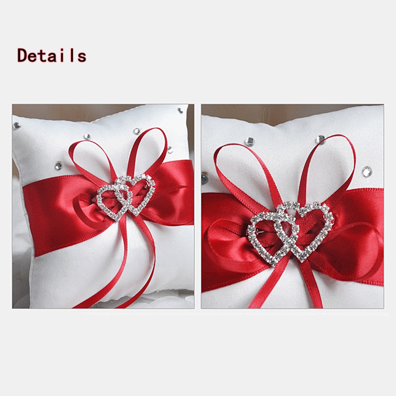 1 pçs 10*10cm strass brilhante - Ring Bearer Pillow avaliação e preço