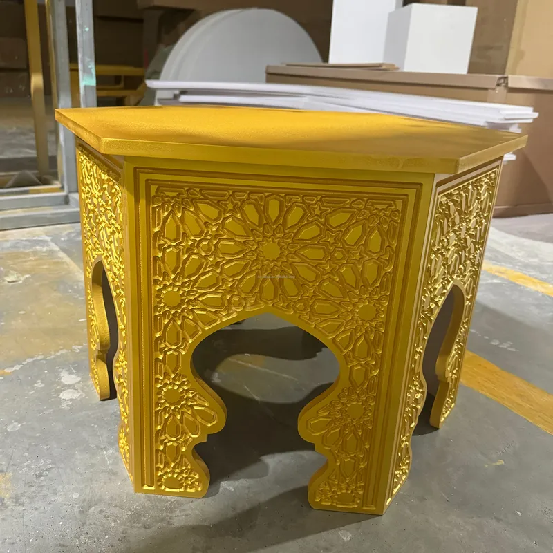 Mesa Redonda Dourada com Padrã - Indian Wedding Decor Supply avaliação e preço