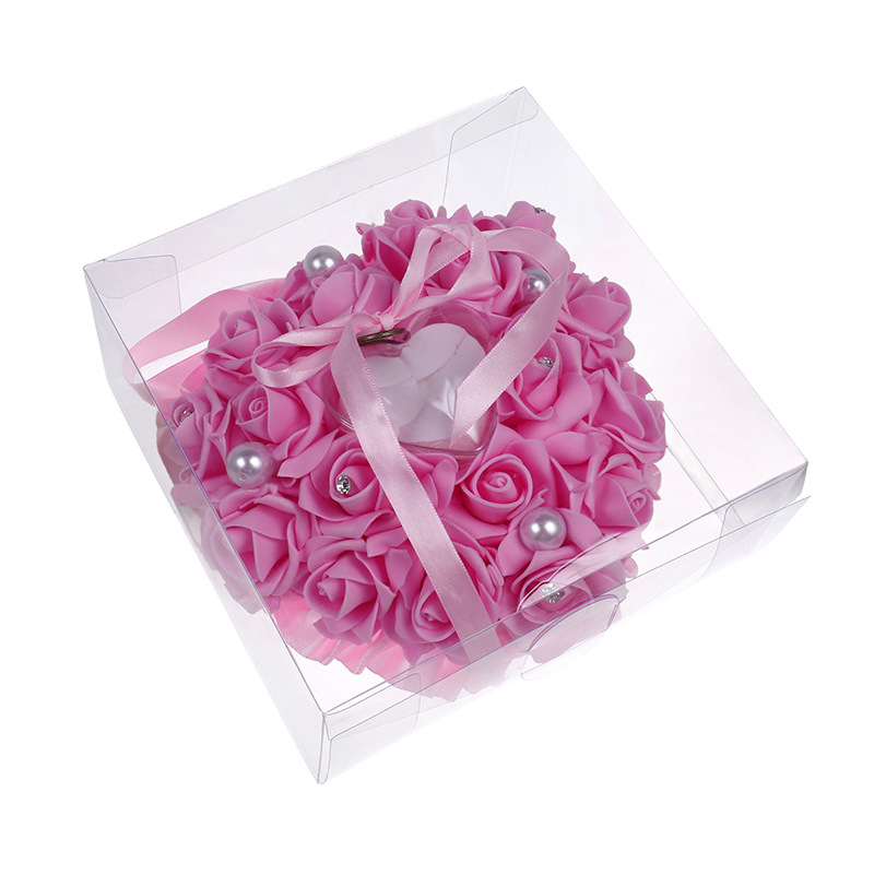 1 pçs coração-forma rosa flore - Ring Bearer Pillow avaliação e preço