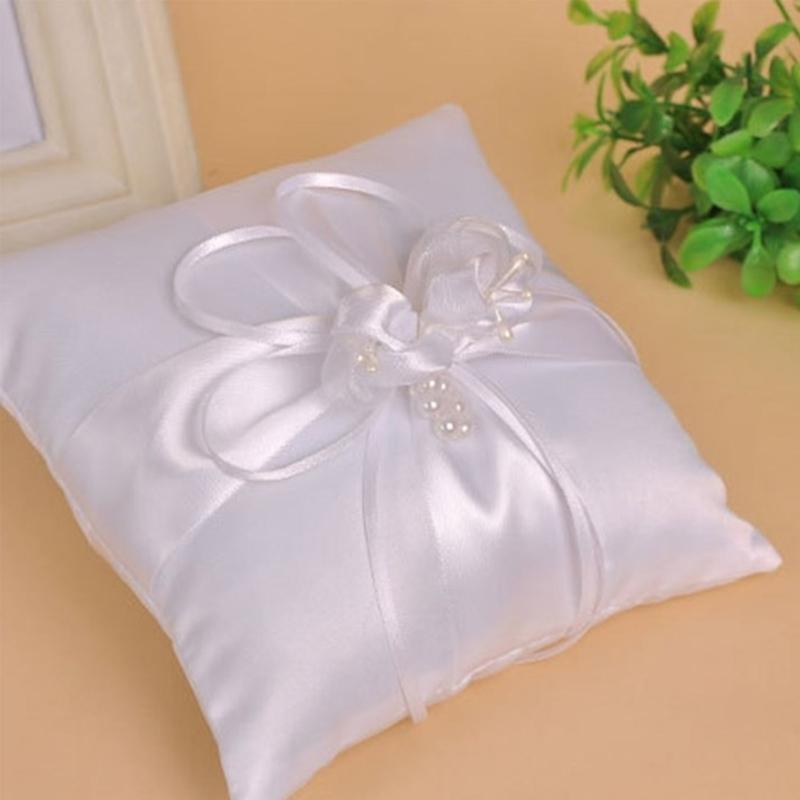P9FE Wedding Pearls Rings trav - Ring Bearer Pillow avaliação e preço