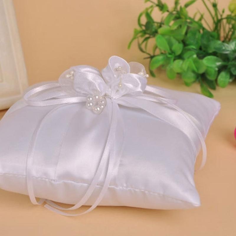P9FE Wedding Pearls Rings trav - Ring Bearer Pillow avaliação e preço