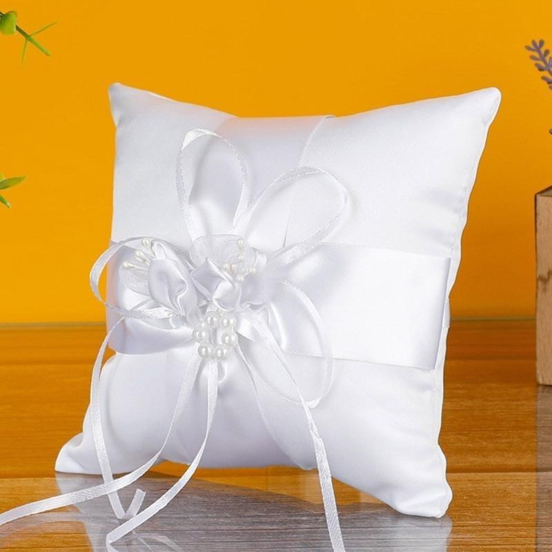 P9FE Wedding Pearls Rings trav - Ring Bearer Pillow avaliação e preço