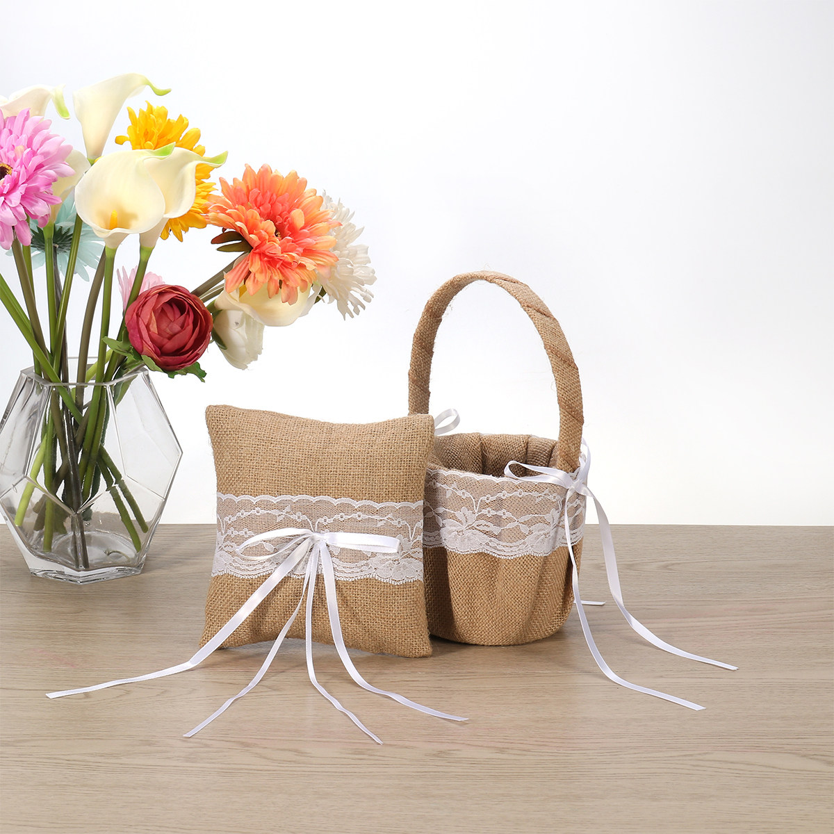 Conjunto de 6 Almofadas de Jut - Ring Bearer Pillow avaliação e preço