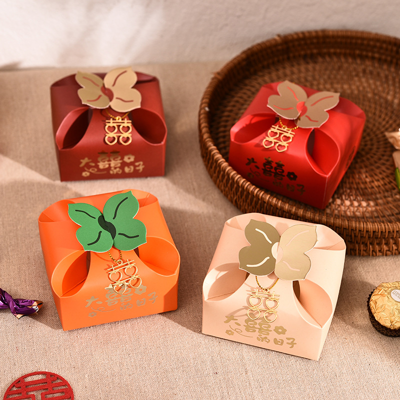 50pcs Caixa de Presente Laranj - Wedding Favor Box avaliação e preço