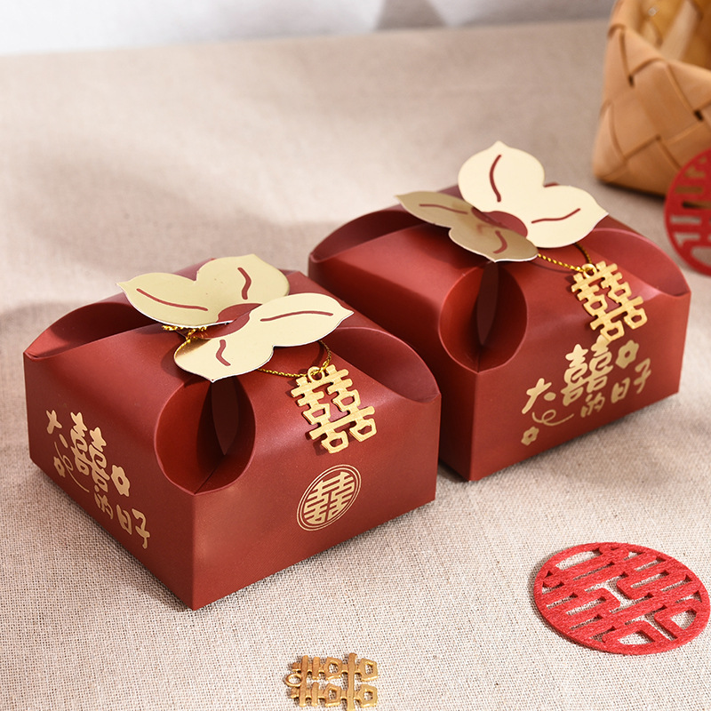 50pcs Caixa de Presente Laranj - Wedding Favor Box avaliação e preço