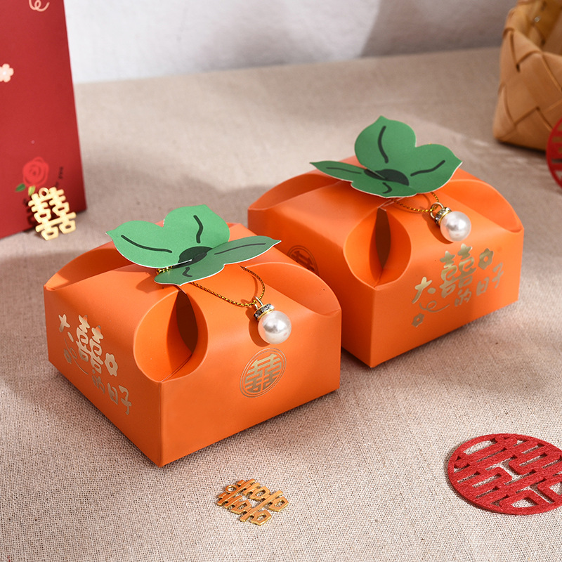50pcs Caixa de Presente Laranj - Wedding Favor Box avaliação e preço