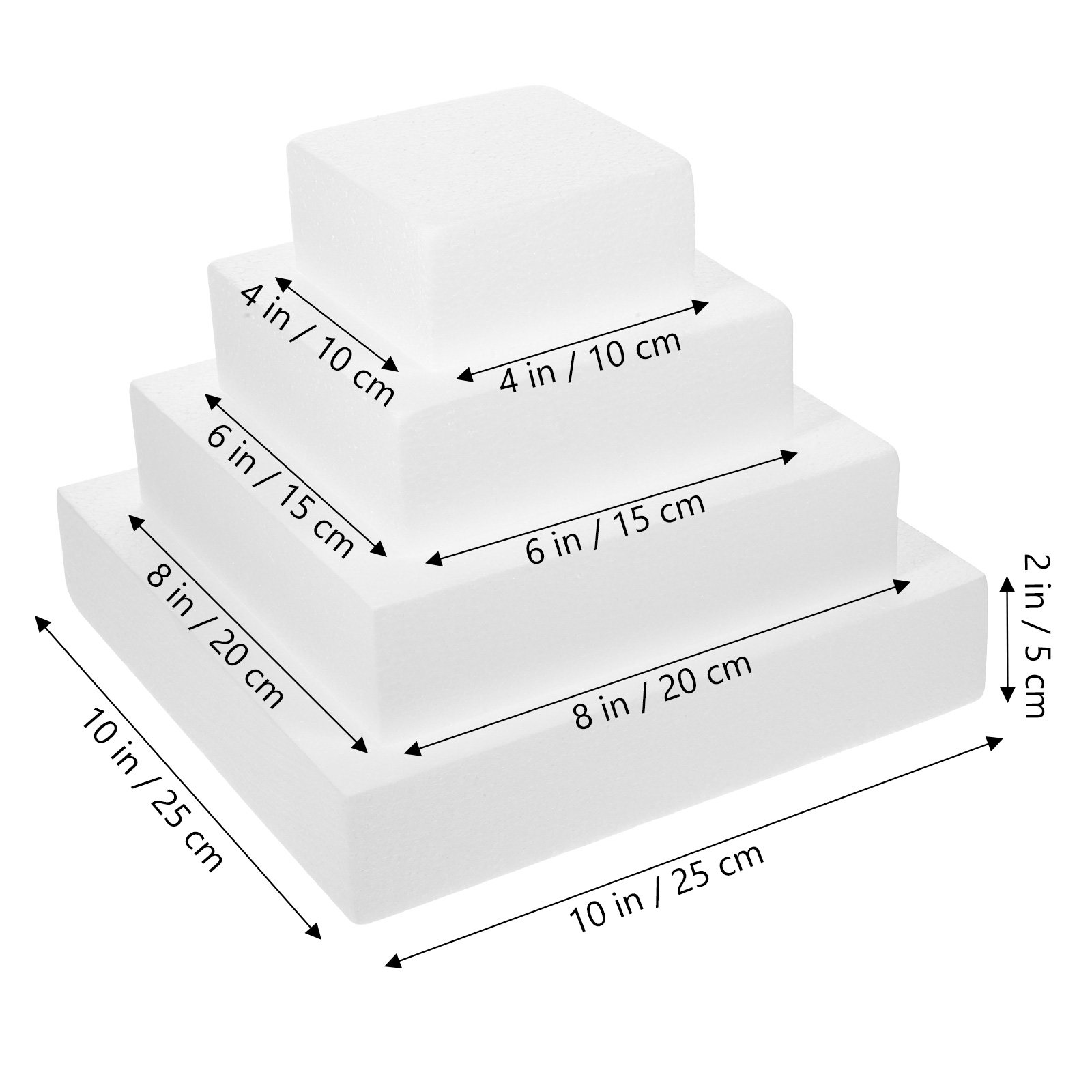 4 Peças de Bolo Falso Branco p - Wedding Cake Supply avaliação e preço
